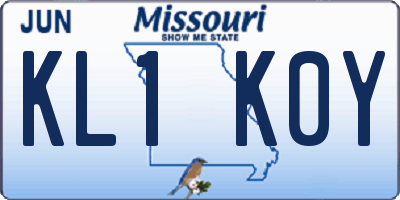 MO license plate KL1K0Y