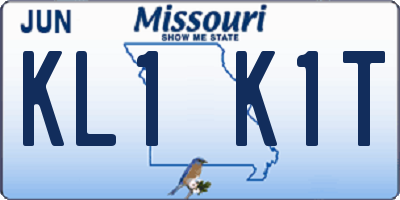 MO license plate KL1K1T