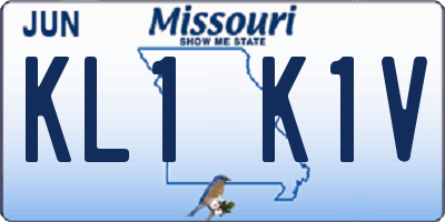 MO license plate KL1K1V