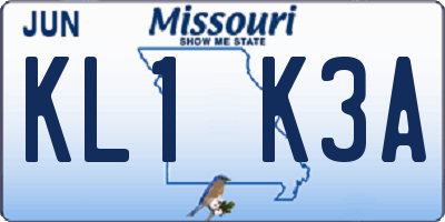 MO license plate KL1K3A