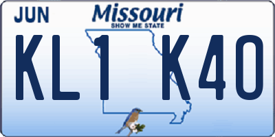 MO license plate KL1K4O