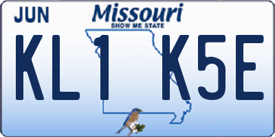 MO license plate KL1K5E