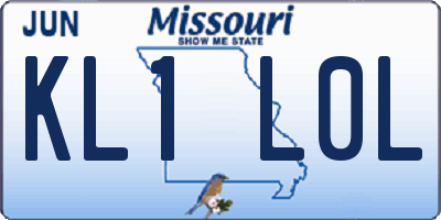 MO license plate KL1L0L