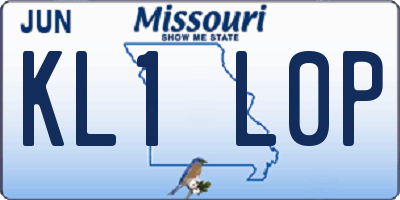 MO license plate KL1L0P