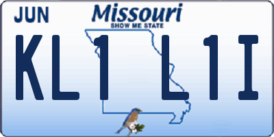 MO license plate KL1L1I