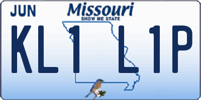 MO license plate KL1L1P