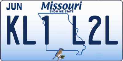 MO license plate KL1L2L