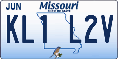 MO license plate KL1L2V