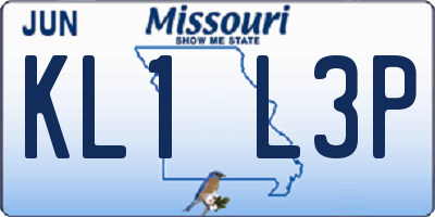 MO license plate KL1L3P