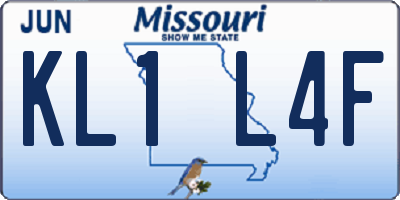 MO license plate KL1L4F