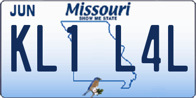 MO license plate KL1L4L
