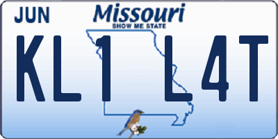 MO license plate KL1L4T