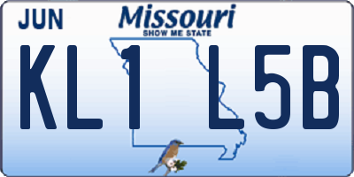 MO license plate KL1L5B