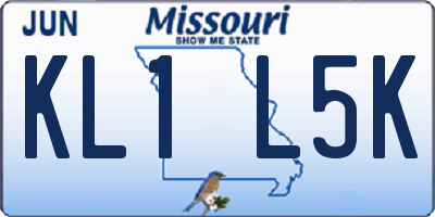 MO license plate KL1L5K