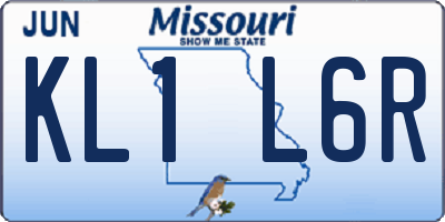 MO license plate KL1L6R