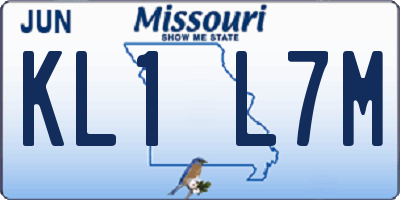 MO license plate KL1L7M