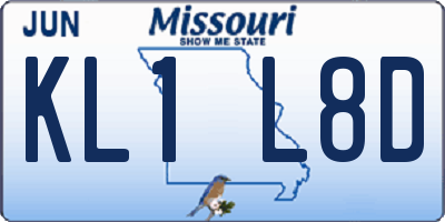MO license plate KL1L8D