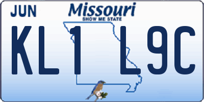 MO license plate KL1L9C