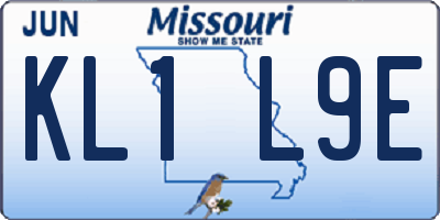 MO license plate KL1L9E