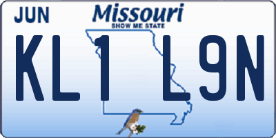 MO license plate KL1L9N