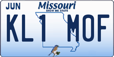 MO license plate KL1M0F