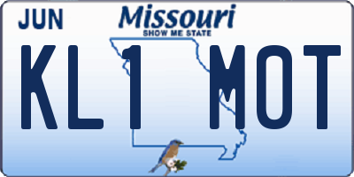 MO license plate KL1M0T