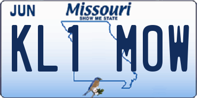 MO license plate KL1M0W