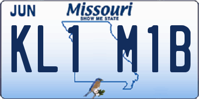 MO license plate KL1M1B