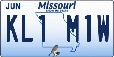 MO license plate KL1M1W