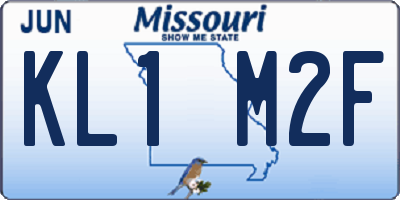 MO license plate KL1M2F