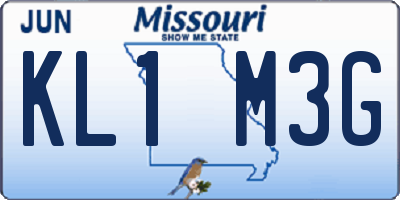 MO license plate KL1M3G