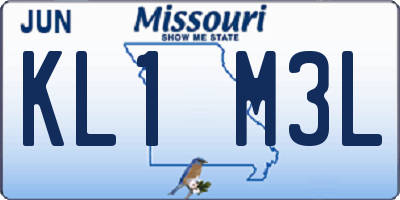 MO license plate KL1M3L