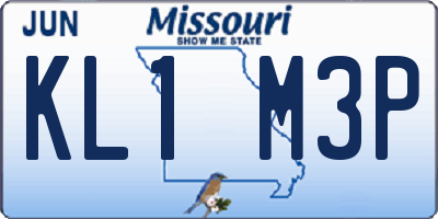 MO license plate KL1M3P