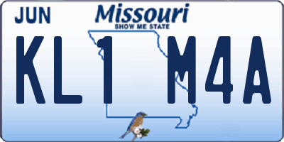 MO license plate KL1M4A