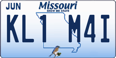 MO license plate KL1M4I