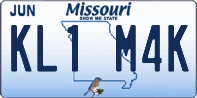 MO license plate KL1M4K