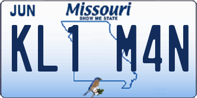 MO license plate KL1M4N