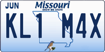 MO license plate KL1M4X