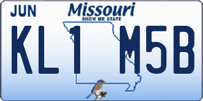 MO license plate KL1M5B