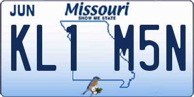 MO license plate KL1M5N