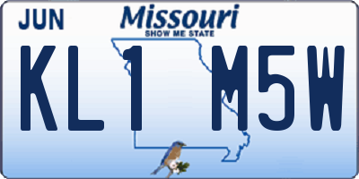 MO license plate KL1M5W