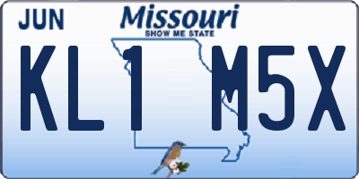 MO license plate KL1M5X