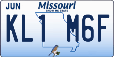 MO license plate KL1M6F