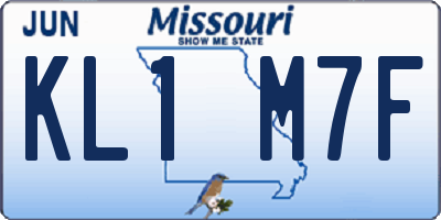 MO license plate KL1M7F