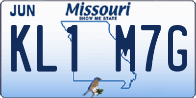 MO license plate KL1M7G