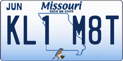 MO license plate KL1M8T