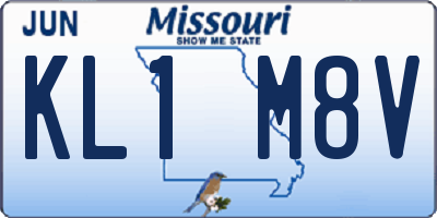 MO license plate KL1M8V