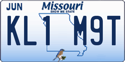 MO license plate KL1M9T