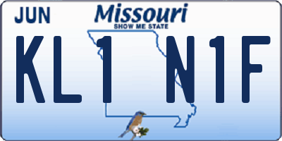 MO license plate KL1N1F