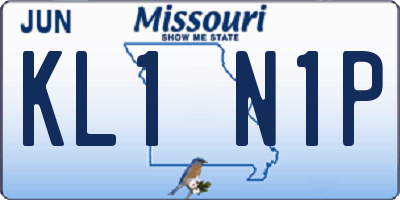 MO license plate KL1N1P